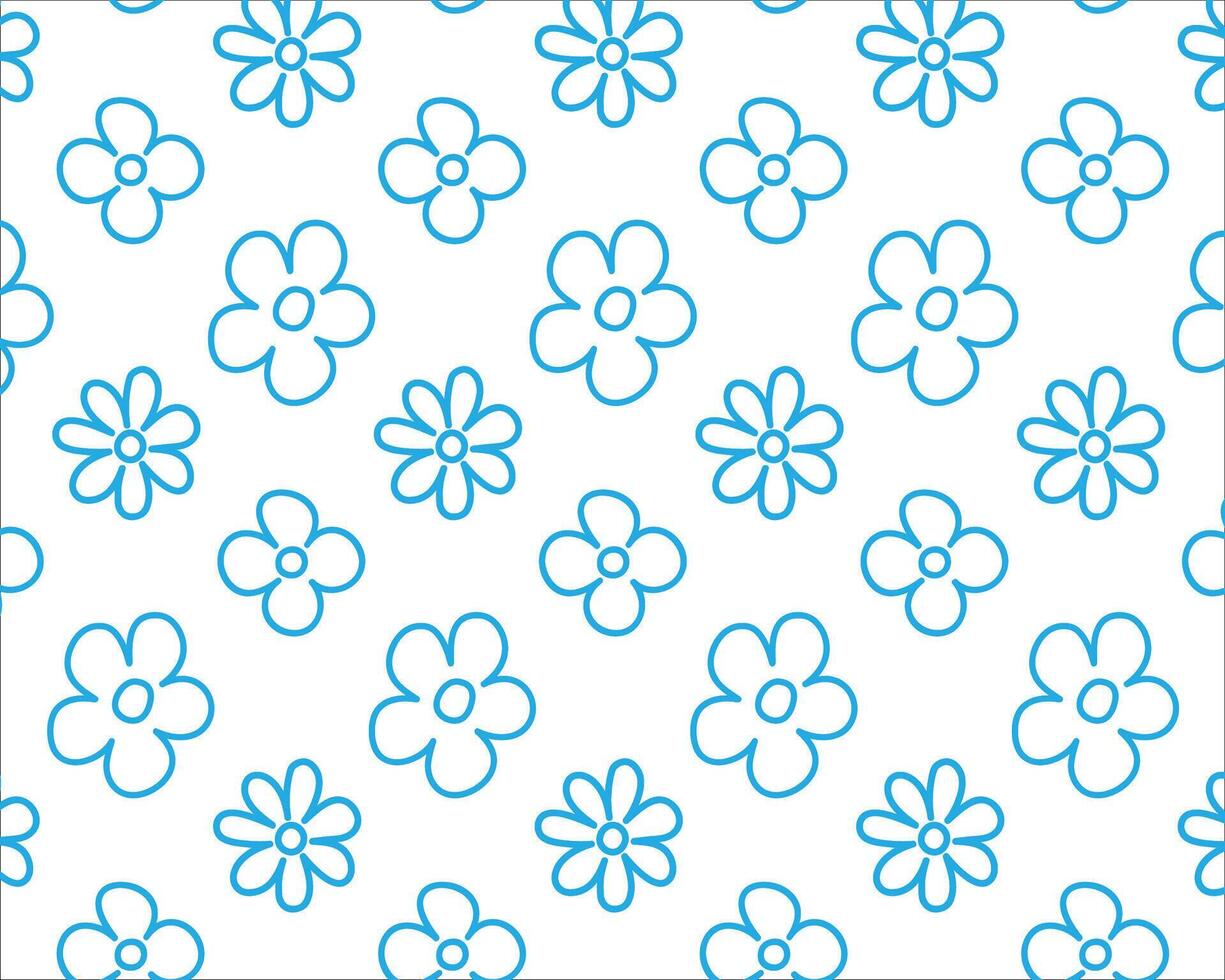 Pattern of blue flowers. flat illustration. vector