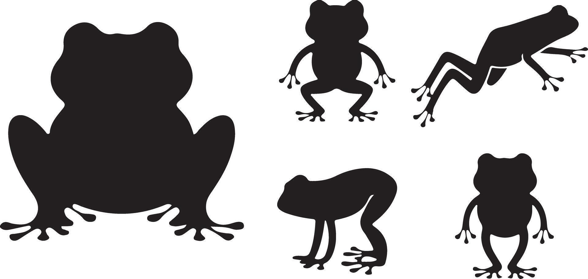 Set of Frog silhouettes vector