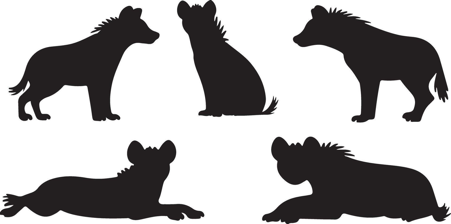 Black Hyena silhouettes vector