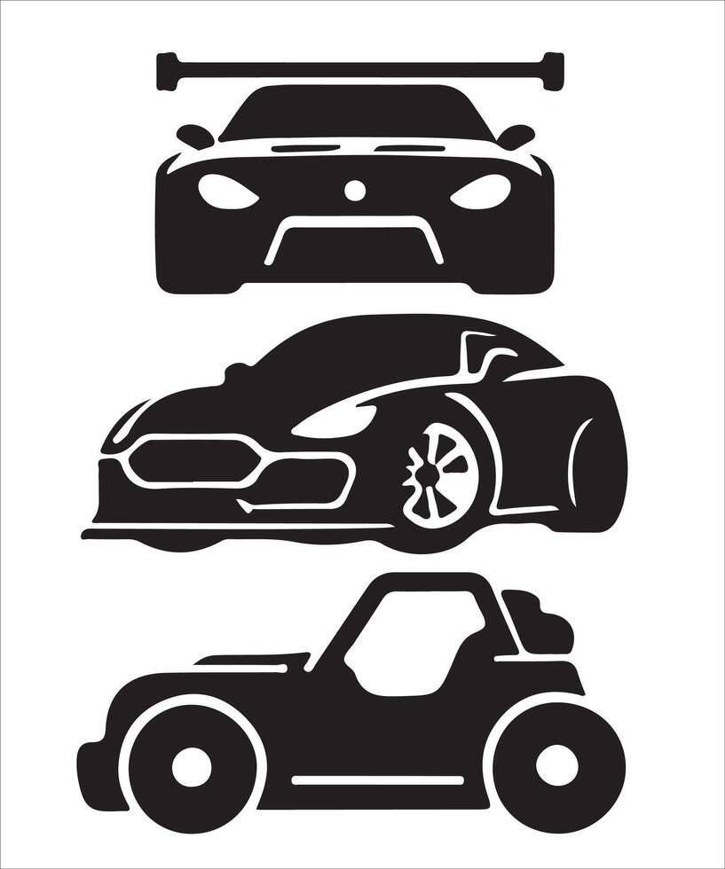 modern sports car set vector