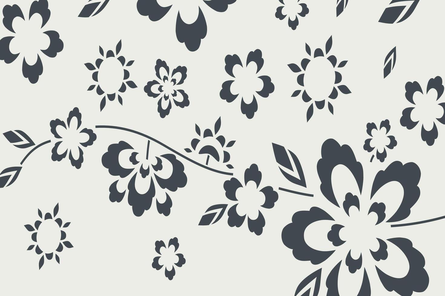A black and white floral design on a white background vector