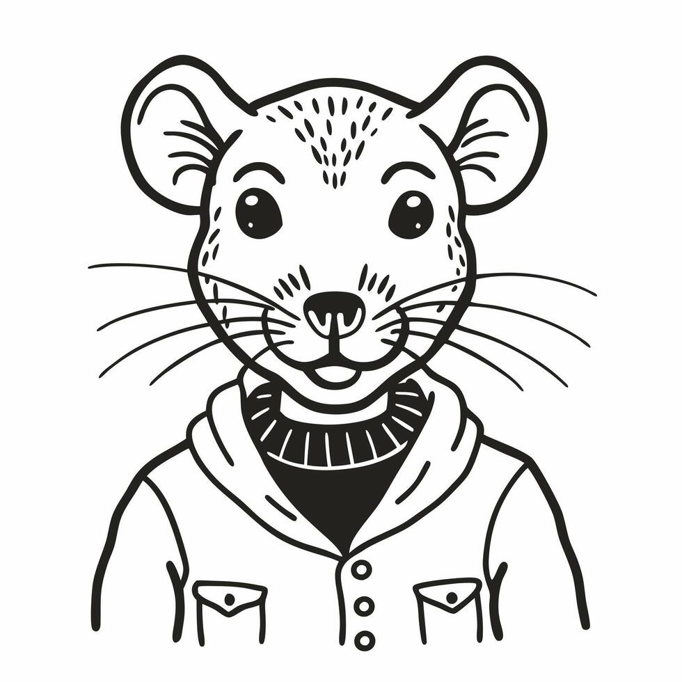 Cute Anthropomorphic Mouse in Hoodie Illustration vector