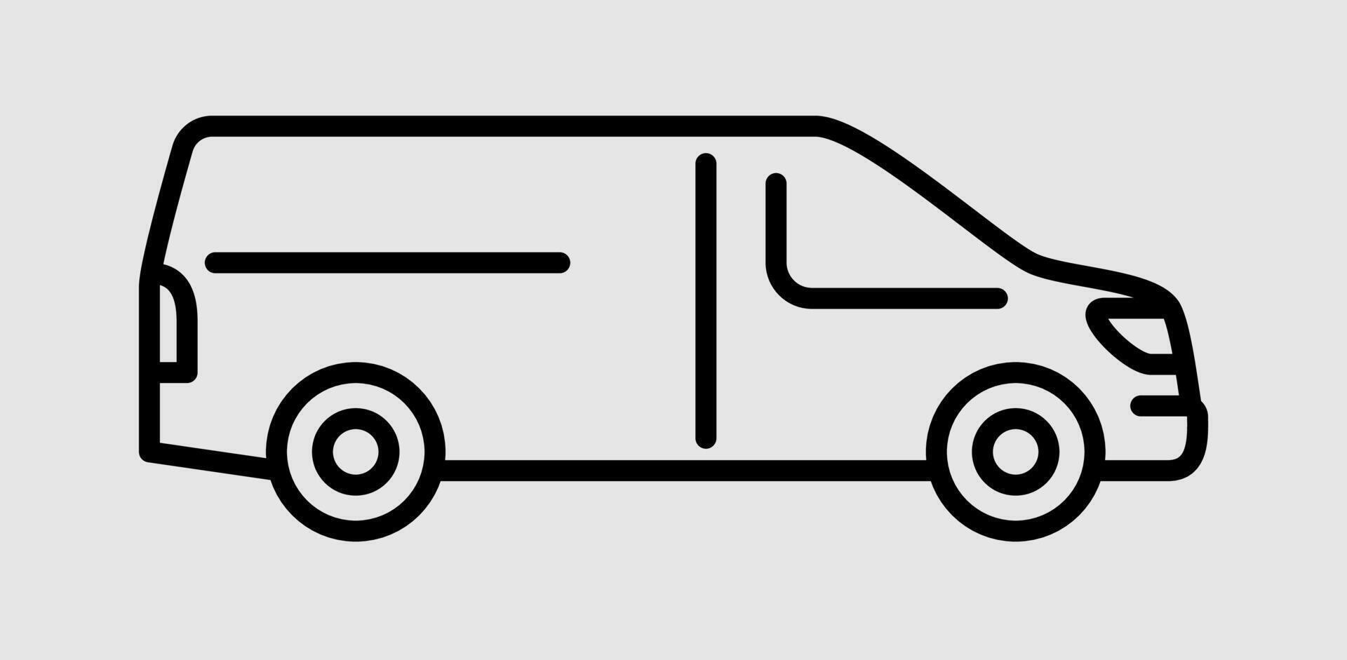 Van car delivery truck icon. Courier and service road transport symbol illustration. vector