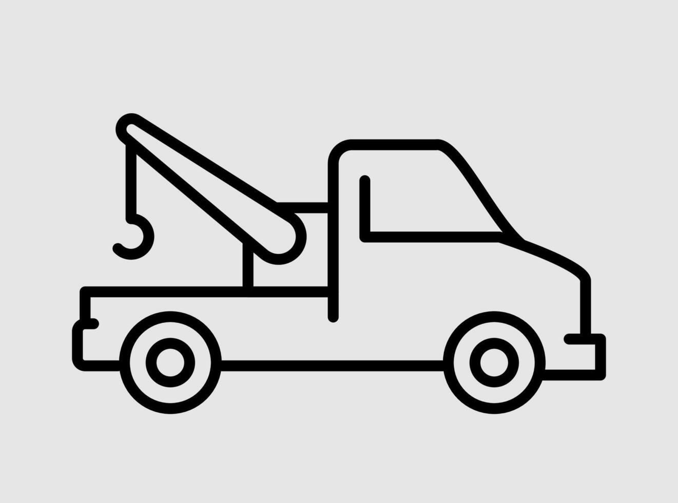 Tow Truck Vehicles Car Line Icon vector