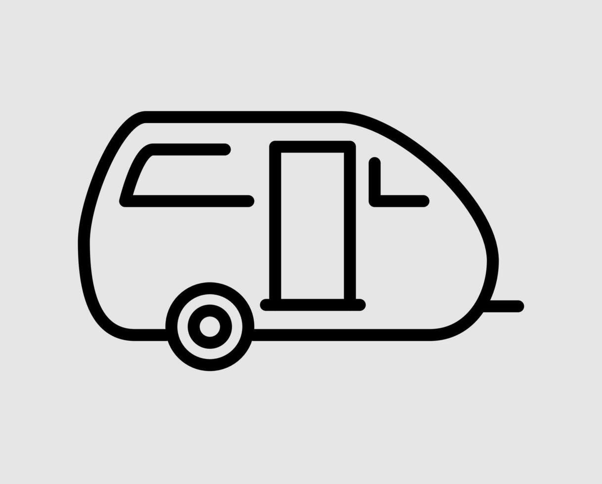 Camper Vehicles Car Line Icon vector