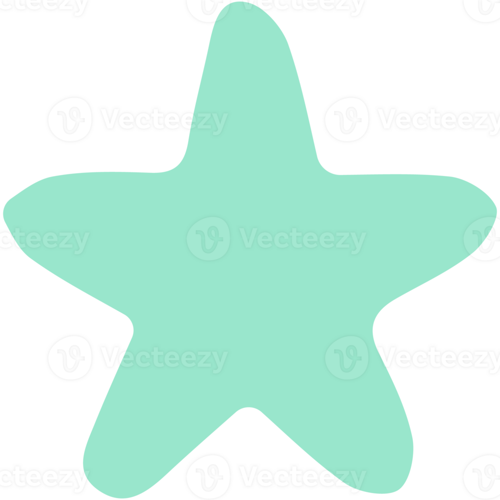 A starfish icon in a light green color png