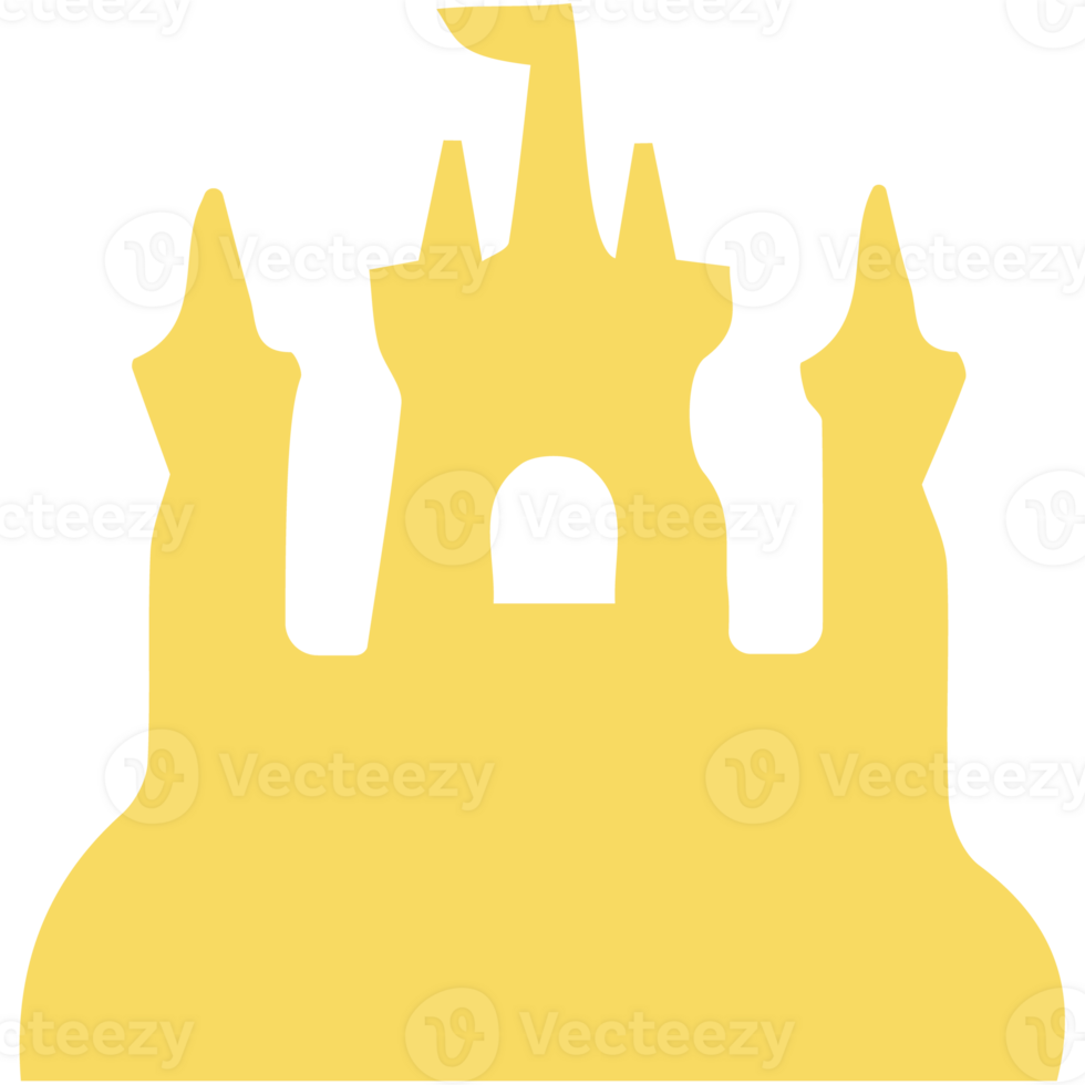 A castle with a tower and a flag png