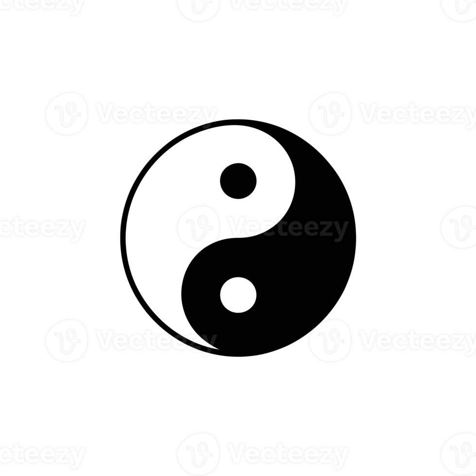 A black and white yin-yang symbol is depicted, representing the harmony and balance between opposing forces cutouts png