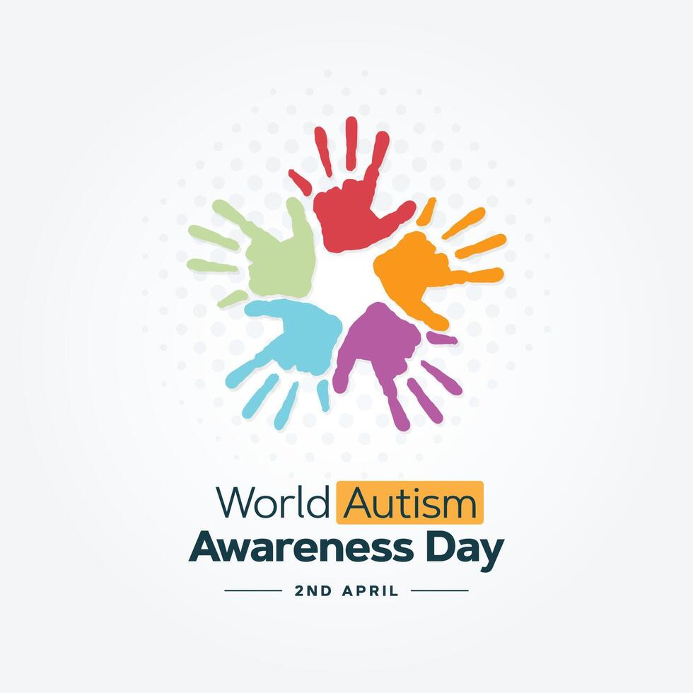 World Autism Awareness Day Support Inclusion and Advocacy - Social Media Post with White Background vector
