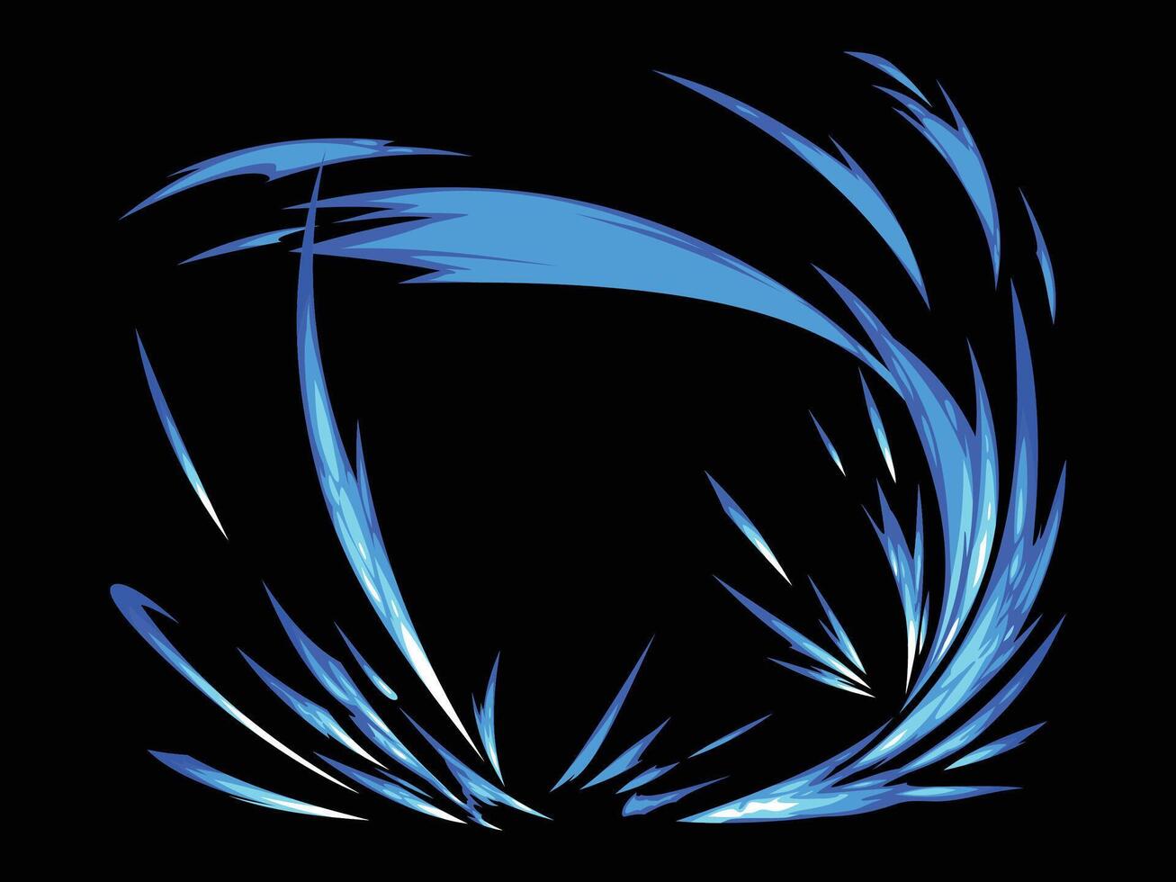 blue anime weapon trail effect vector