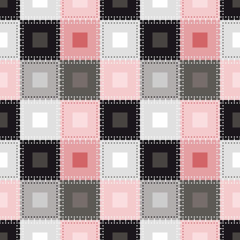 pink black square quilt pattern vector
