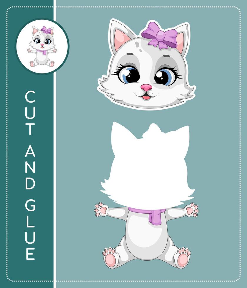 Cute Cat Cut and Play. Fun Interactive Game for Kids vector