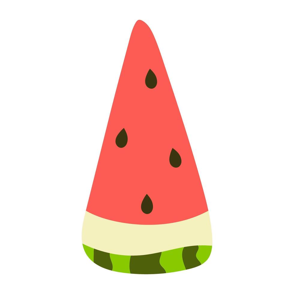 Small triangular watermelon slice. illustration. vector