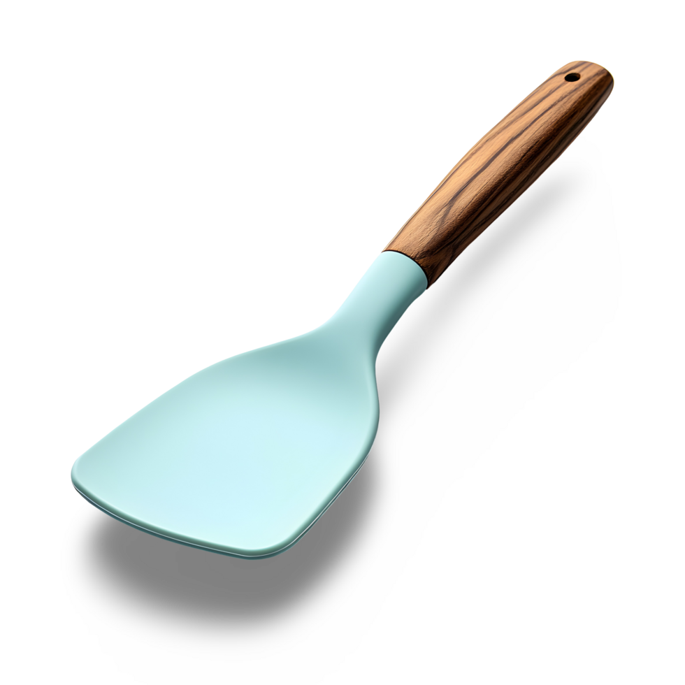 Light teal spatula wooden handle png