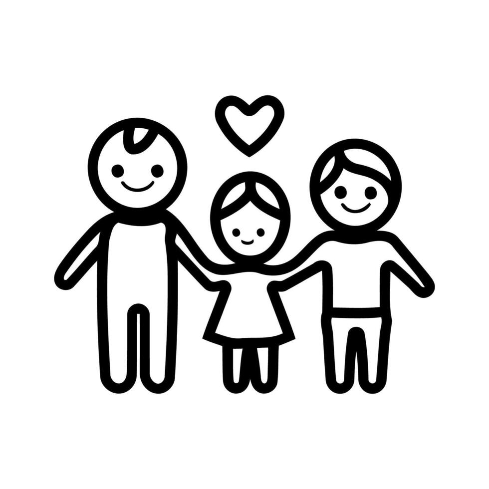 Happy Family Smiling Heart Symbol vector
