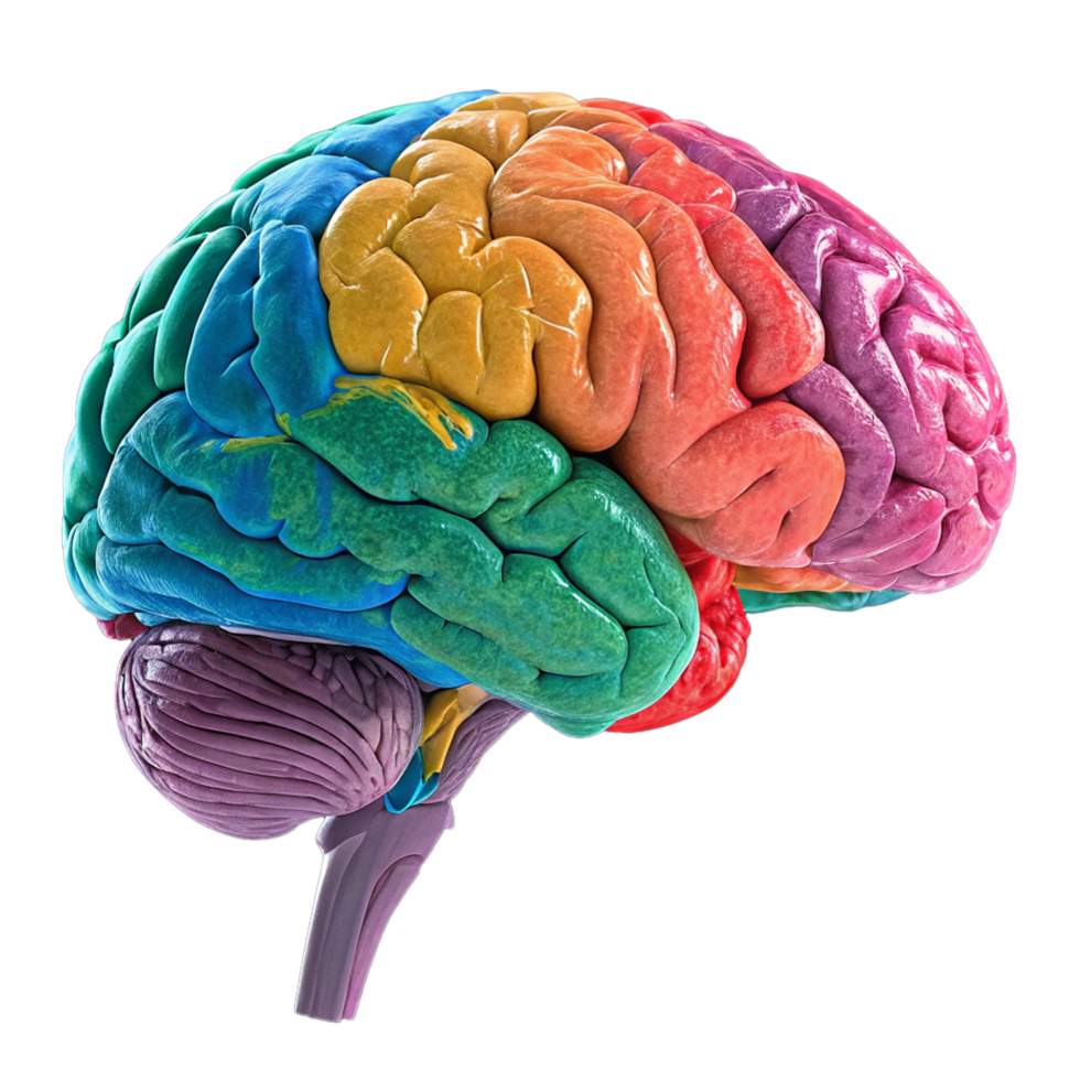 Illuminated brain a 3d render png