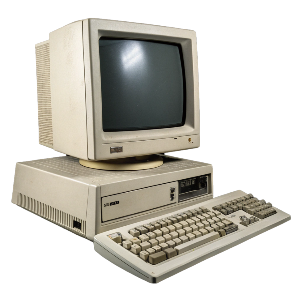 Realistic old computer png