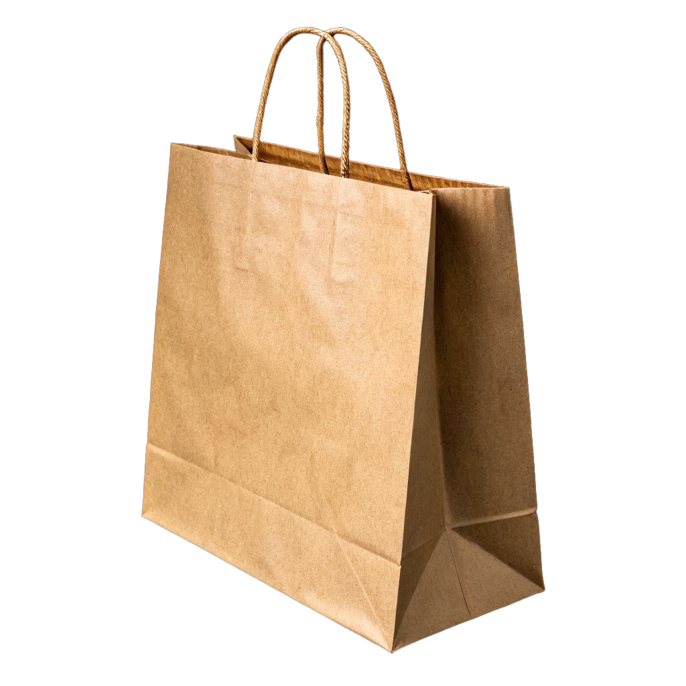 Craft paper shopping bag png