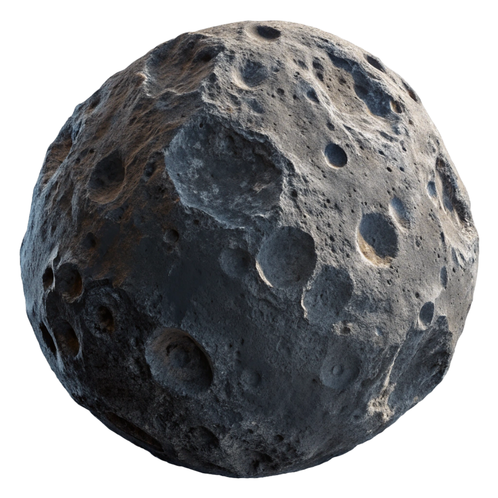 Isolated dark gray asteroid png