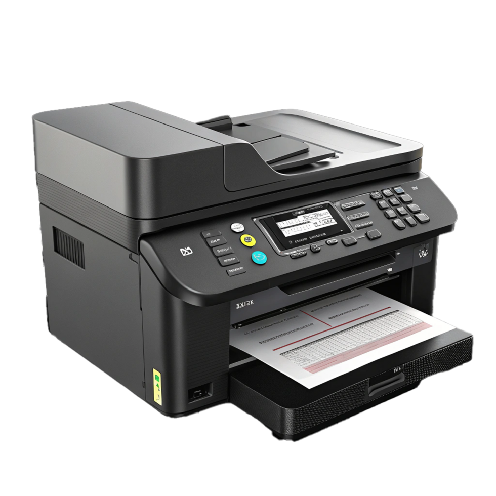 Realistic printer on transparent background png