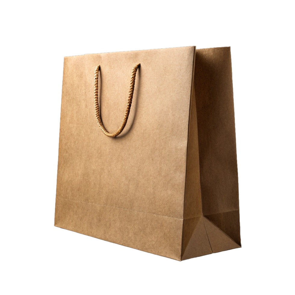 Craft paper shopping bag isolated png