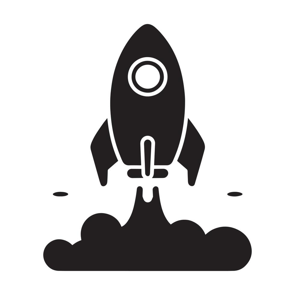 Rocket in flat design vector