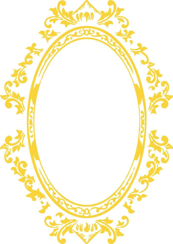 Luxury Ornate Golden Oval Frame for Elegant Invitations and Designs. vector