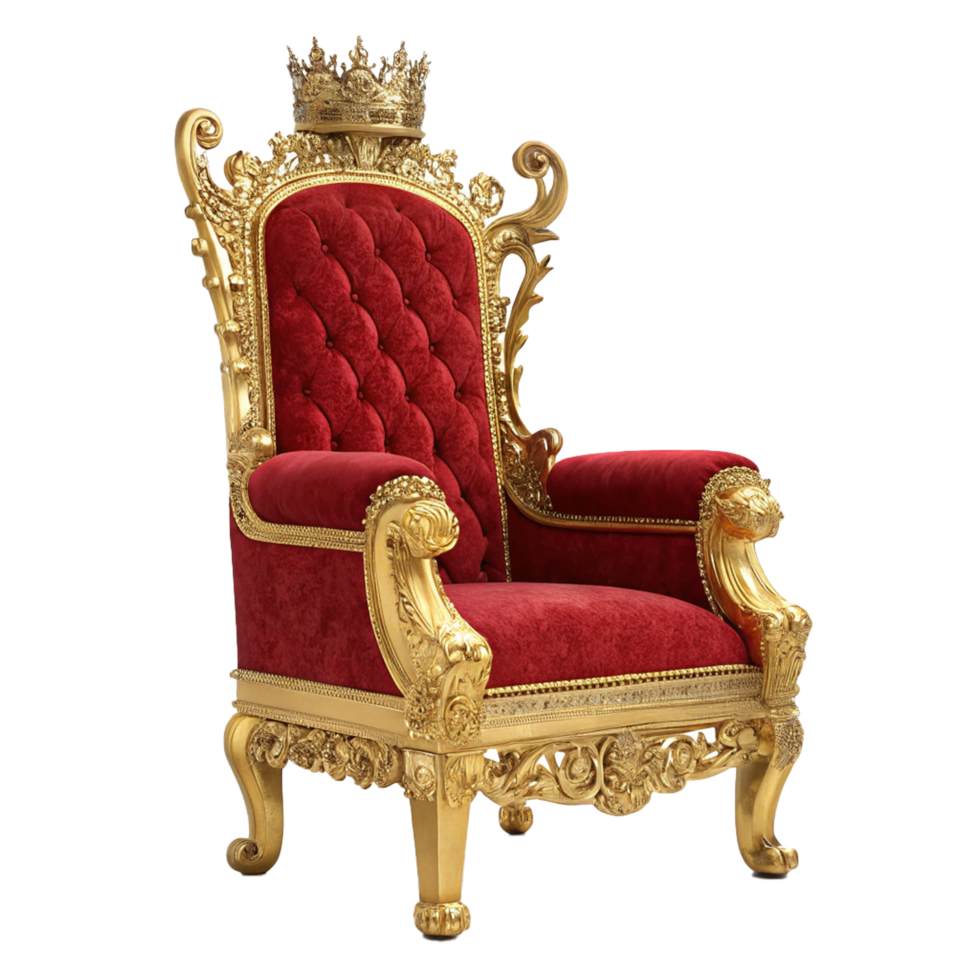 Majectic golden red chair png