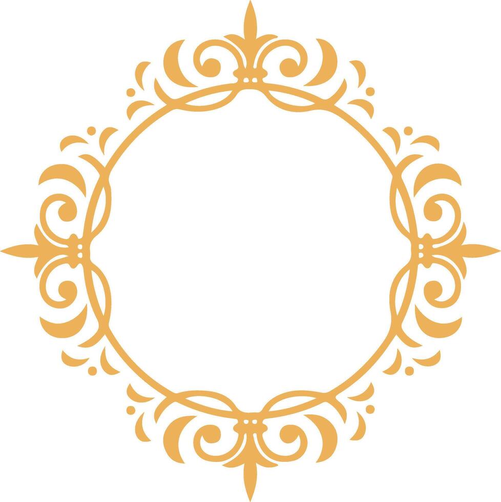 Elegant Ornate Golden Frame Design for Invitations and Decorations. vector