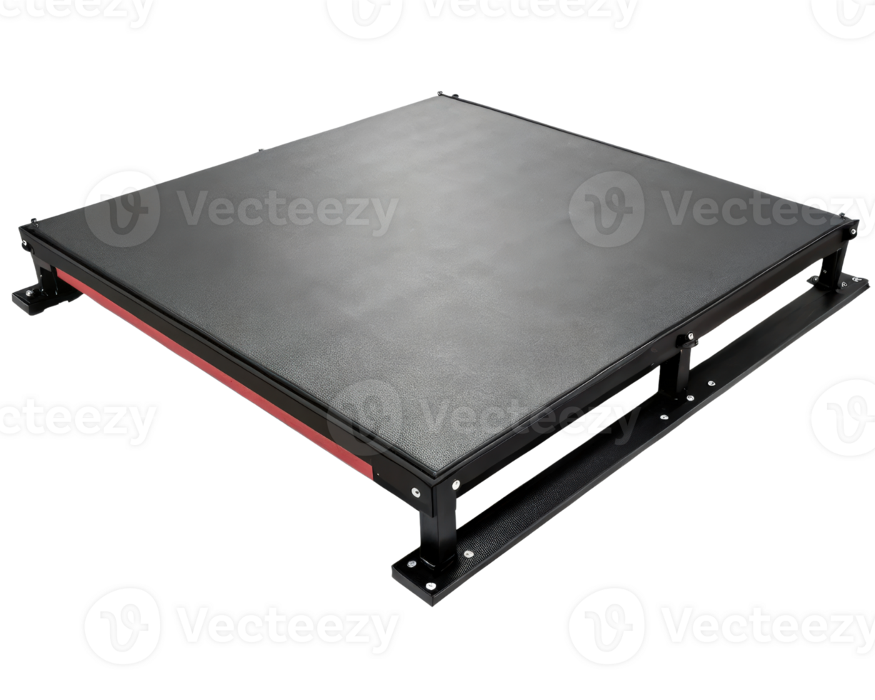 Black square gymnastics platform on a transparent background png