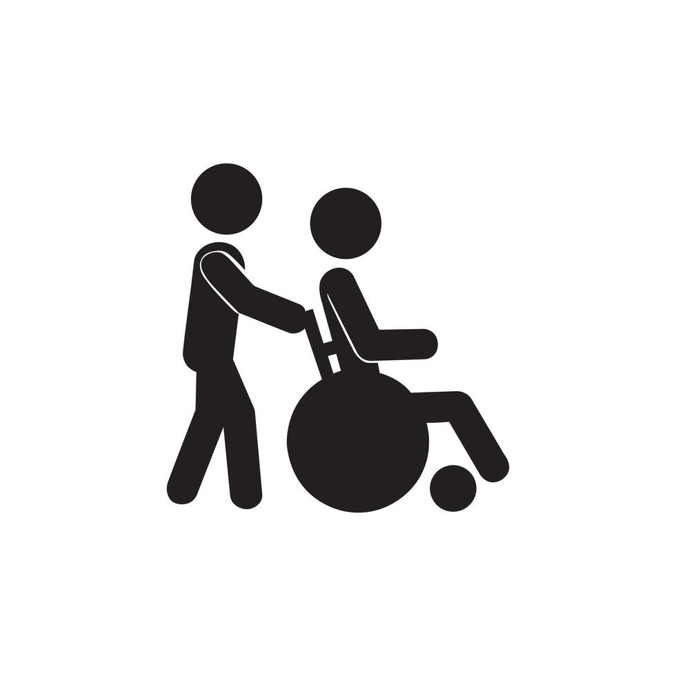 medical care and disability support icon vector