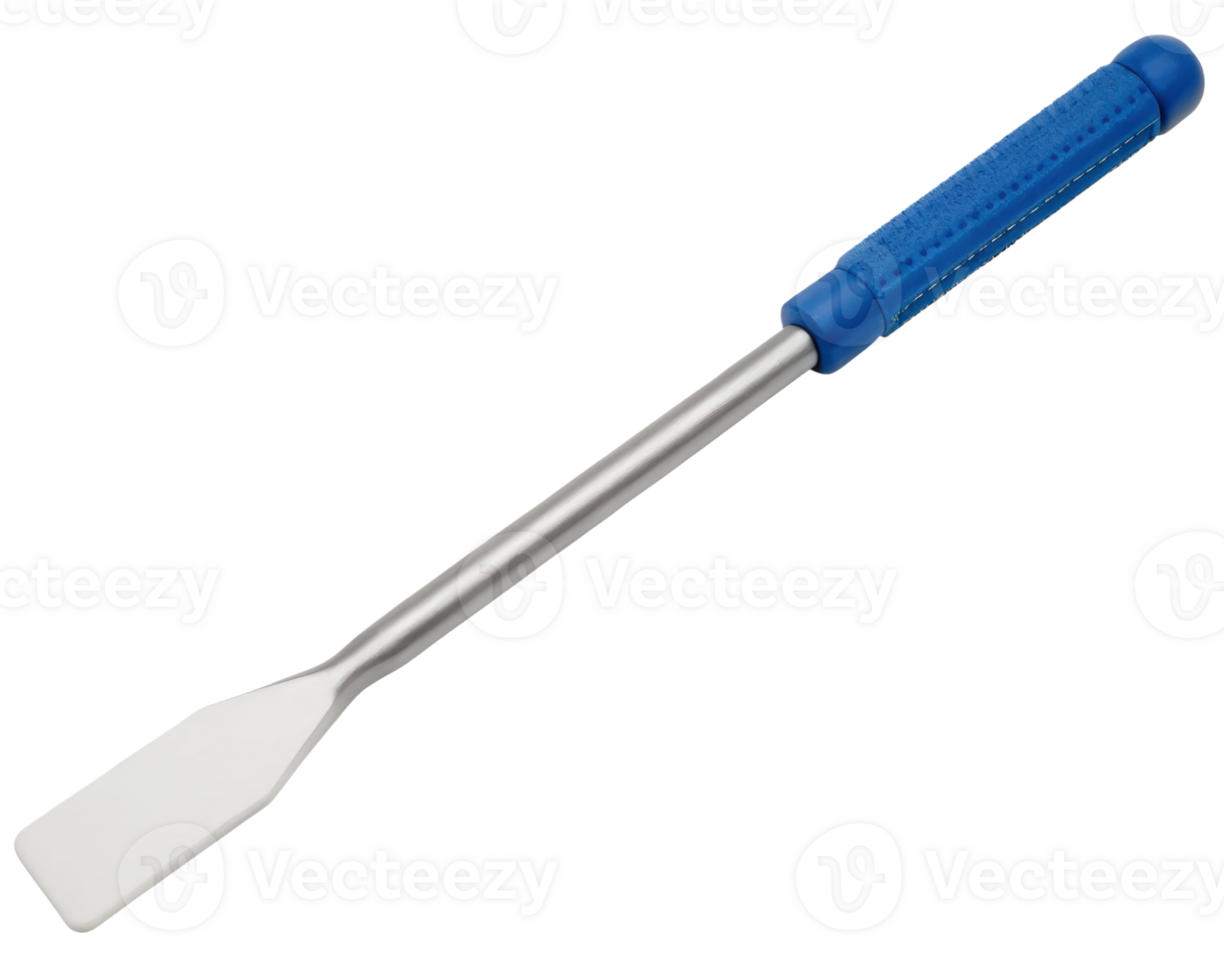 Metal screwdriver with blue handle on a transparent background png