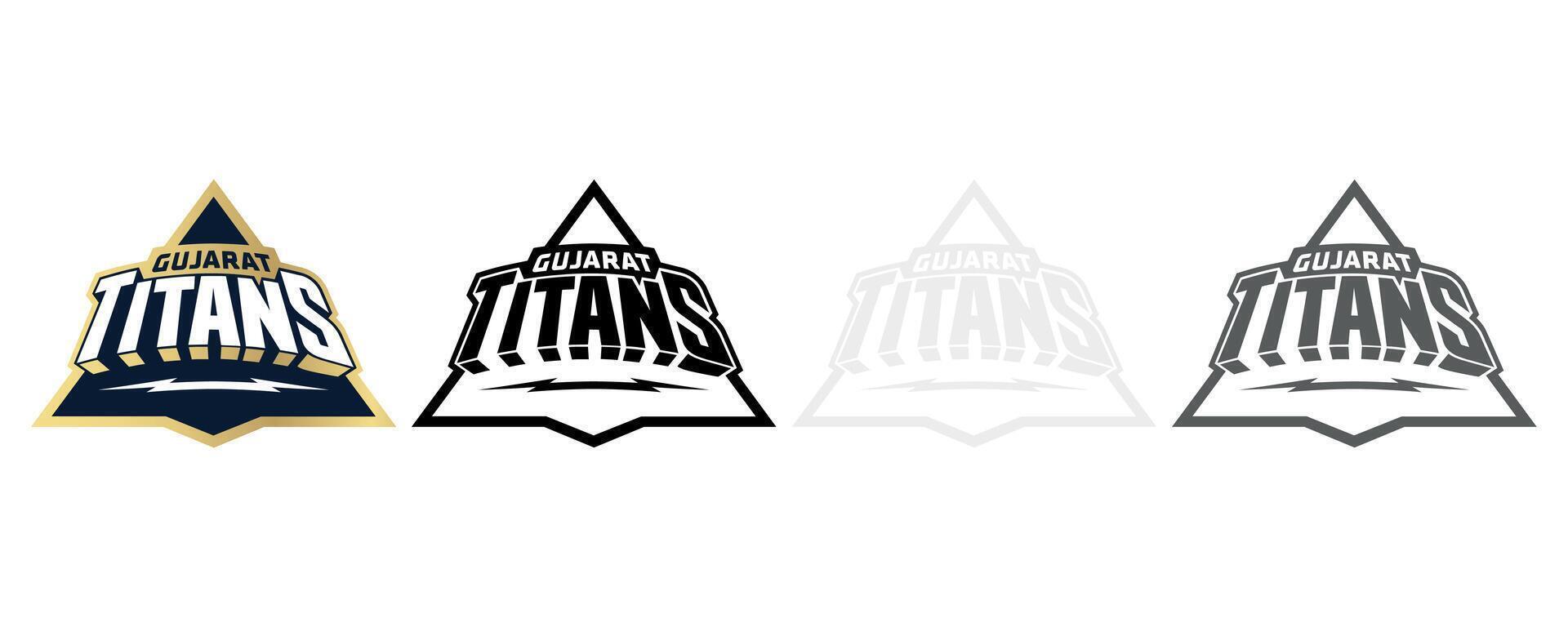 Gujarat Titans IPL Official Logo Bundle Set, Original, Black, White, Gray, Premium Design for Digital Download vector