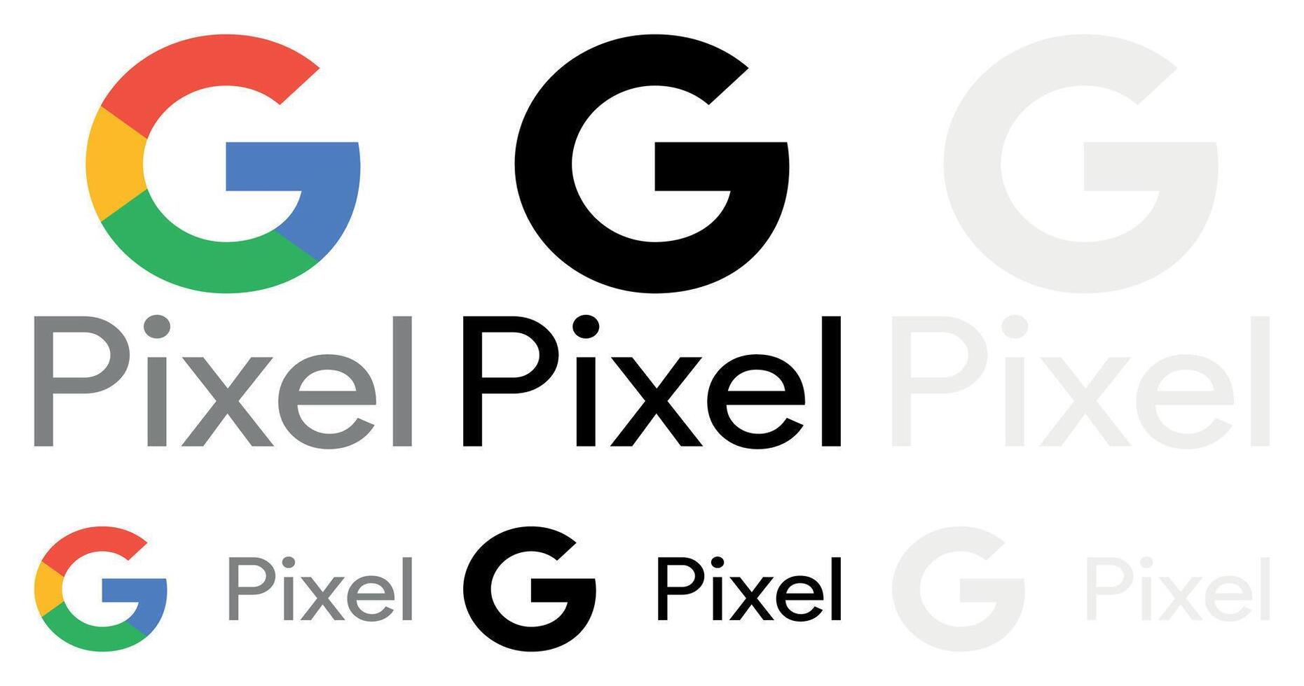 Google Pixel Mobile Company Brand Official Logo Bundle Set Icon and Symbol High Quality Digital Download vector