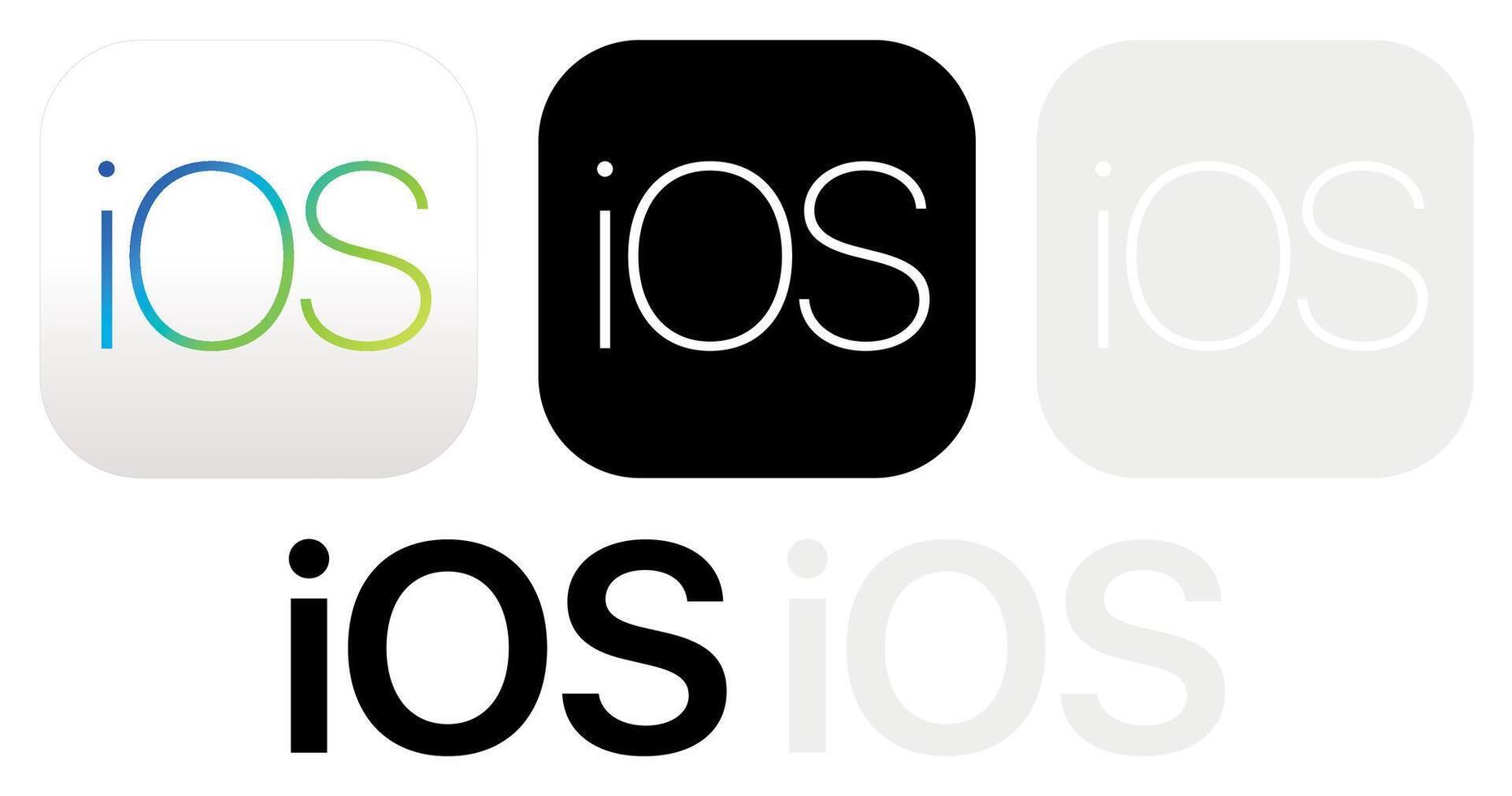 IOS Mobile Company Brand Official Logo Bundle Set Icon and Symbol High Quality Digital Download vector