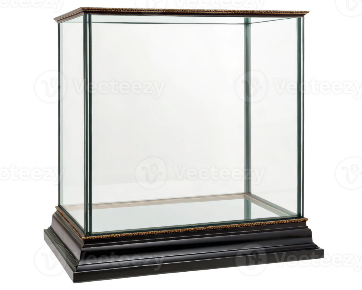 Elegant display case for showcasing items on a transparent background png