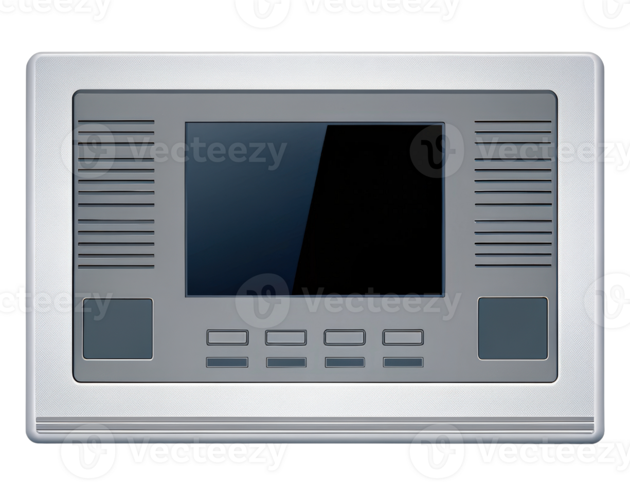Sleek control panel with buttons and display on a transparent background png