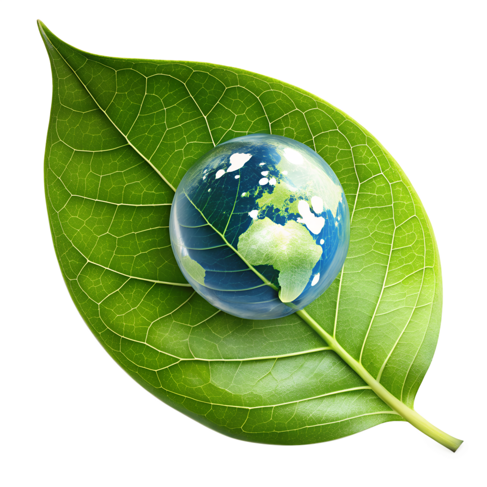 Green Earth with Leaves for Eco Friendly Conservation png