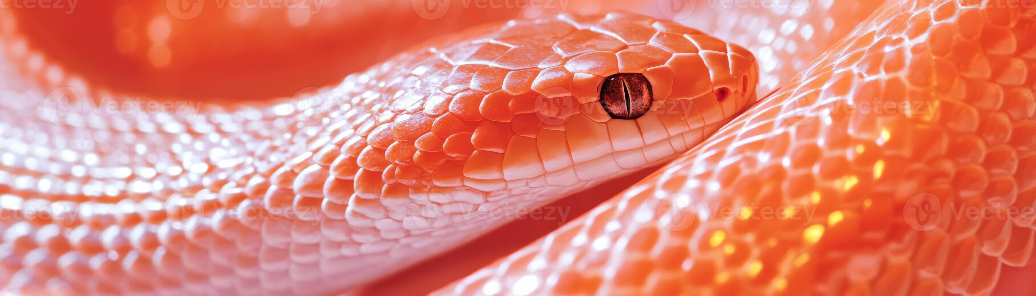Intricate snake skin texture with smooth surface and vivid background for creative uses photo