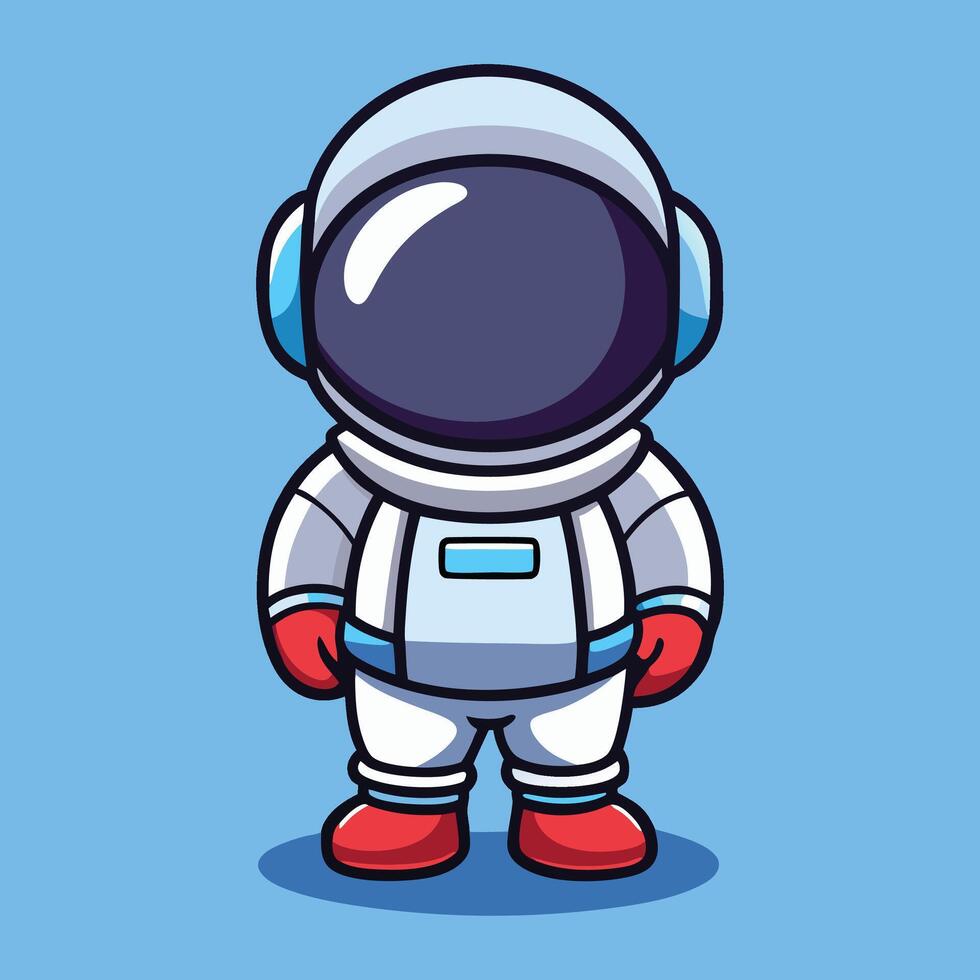 Cartoon Astronaut Character Adorable Space Explorer Illustration vector