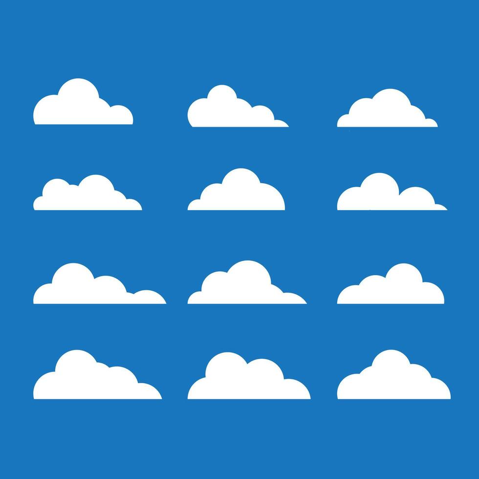 White Clouds Puffy vector