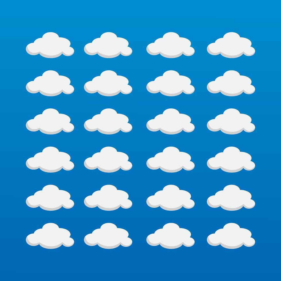 White Puffy Clouds Background vector