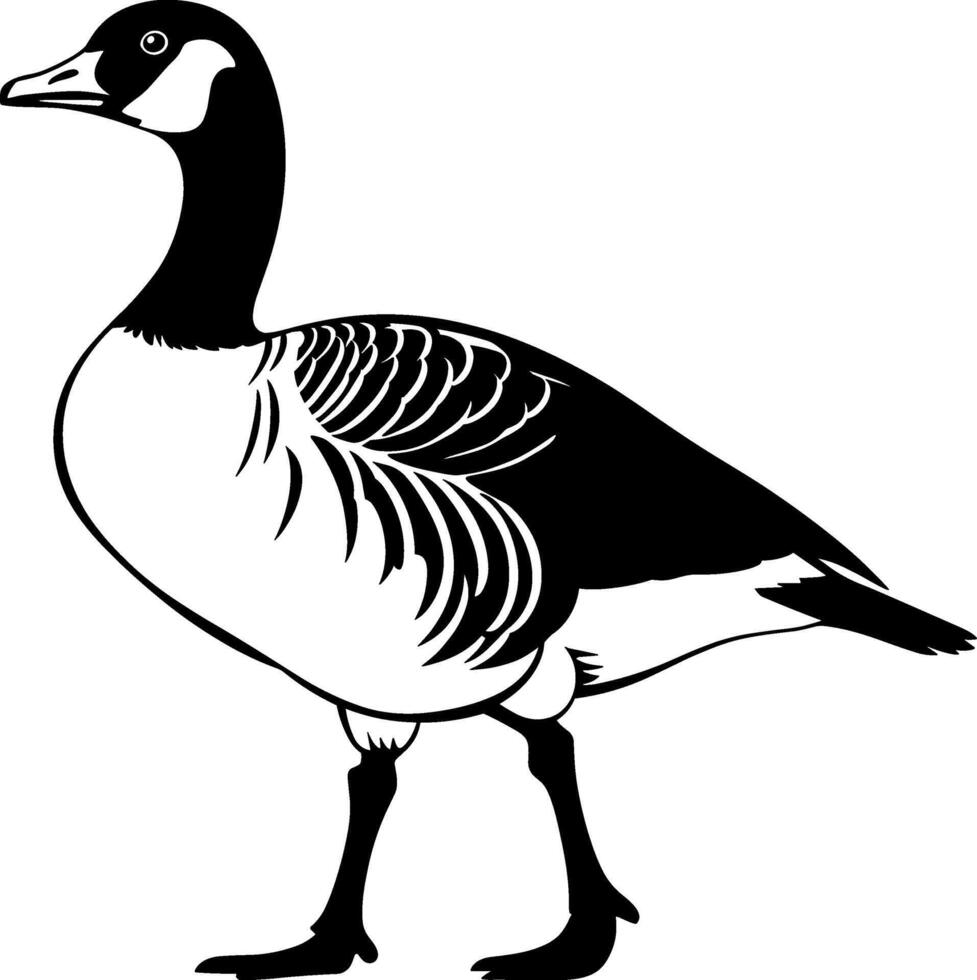 Standing Goose Silhouette Bird vector