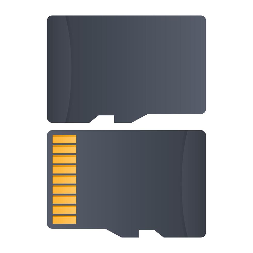 File Storage Black MicroSd Card. Simple MicroSd Card Element. MicroSd Card Icon. vector