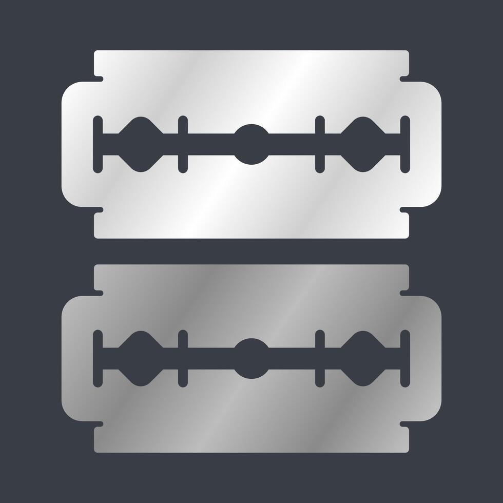 Classic Sharp Razor Blade. Shaving Razor Blade Element. Razor Blade Icon. vector
