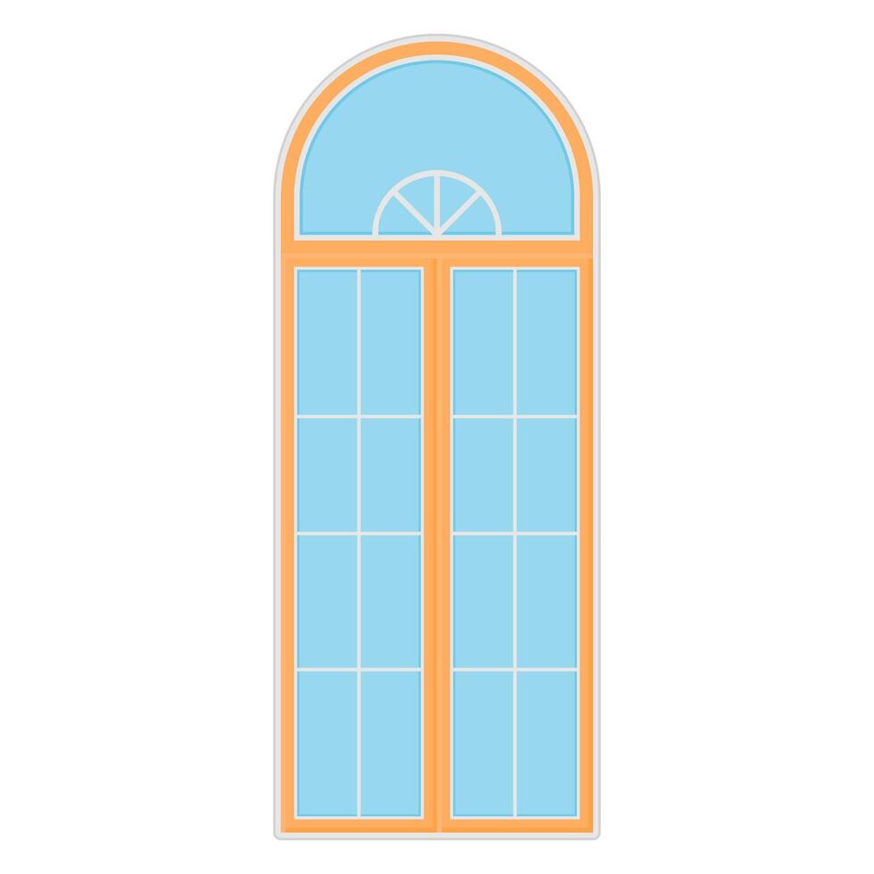 House Exterior Wooden Window . House Glass Window Element. Window Icon. vector