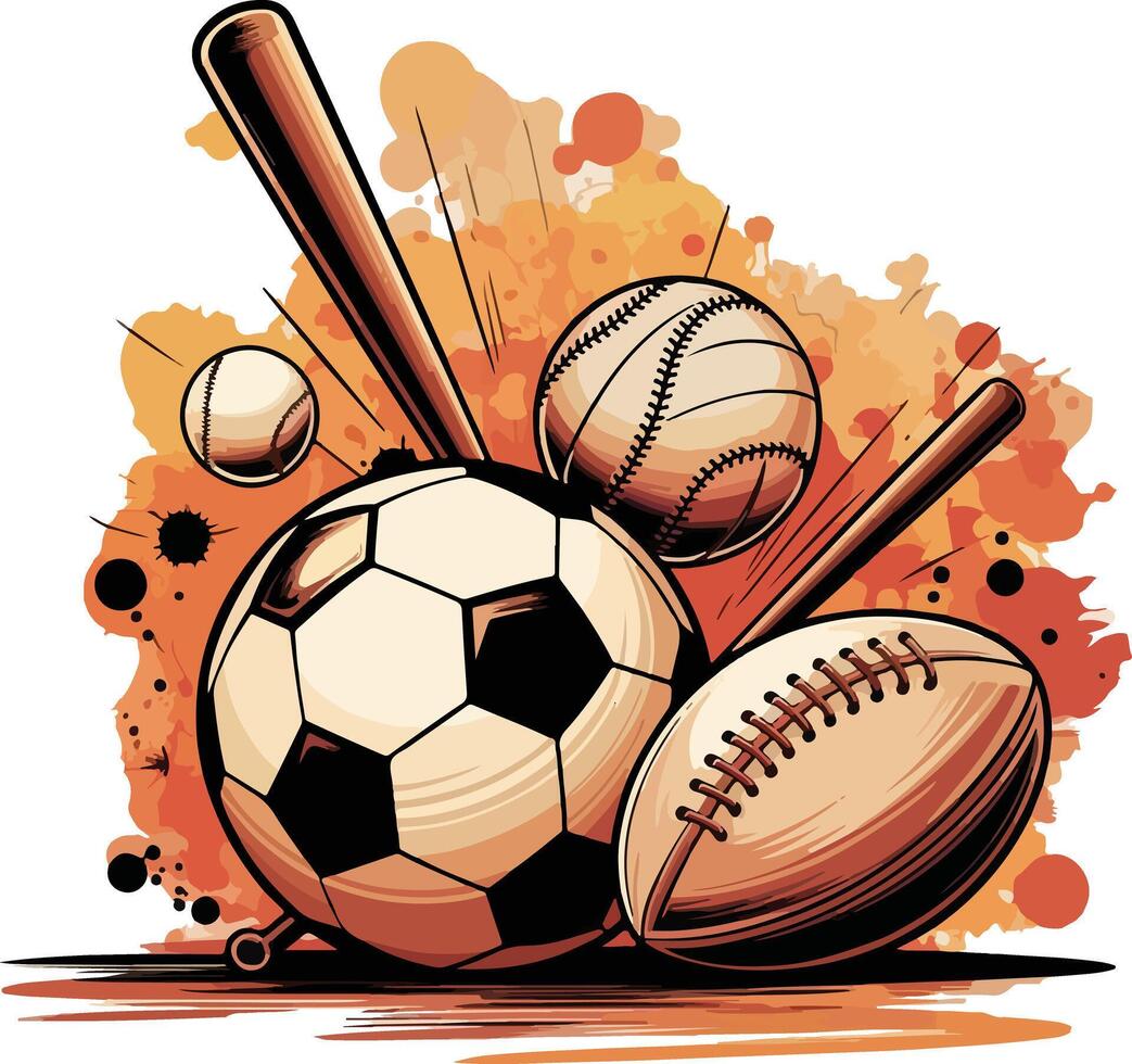 Soccer Volleyball Baseball Rugby Kit Illustration vector
