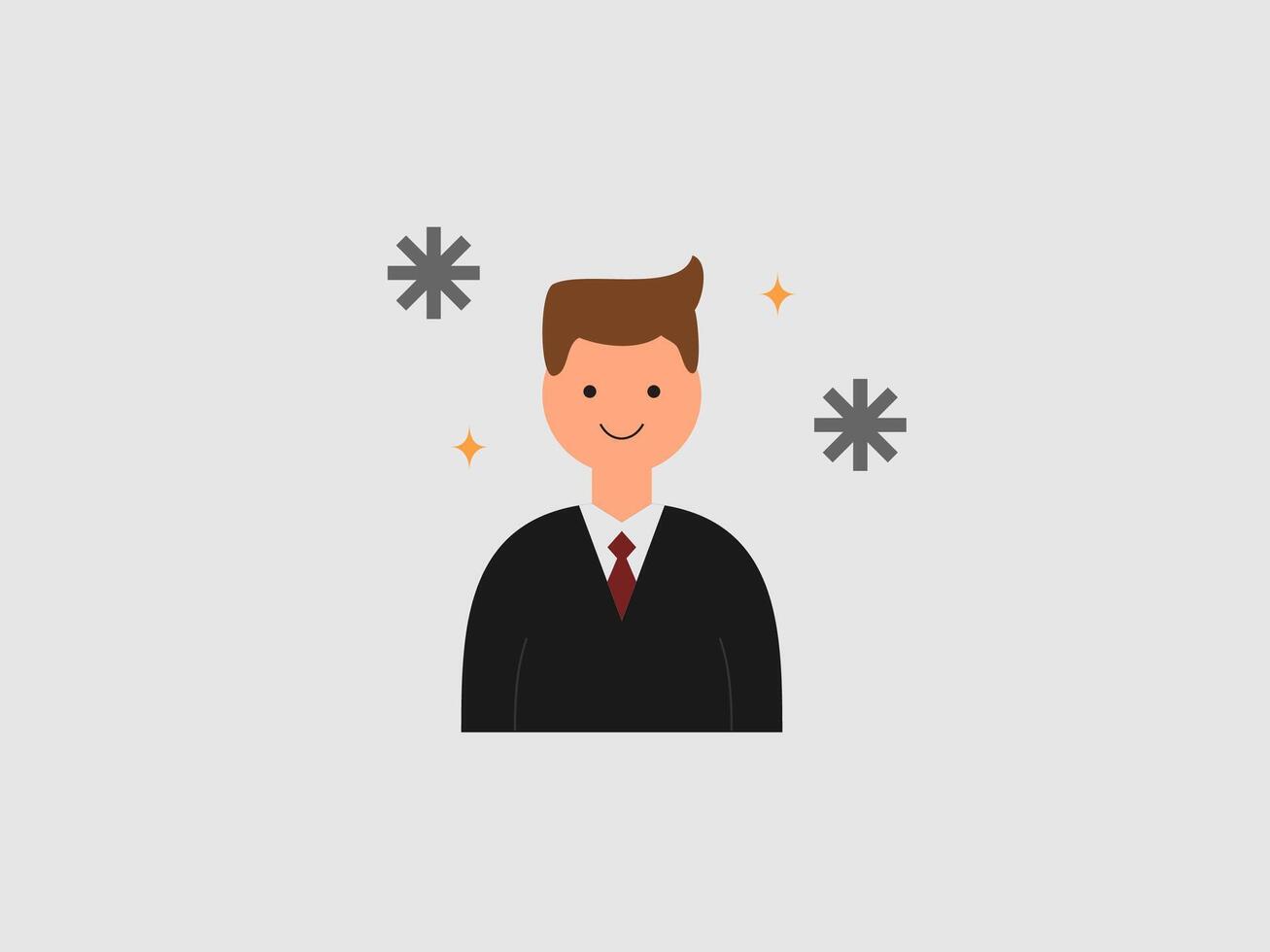A cheerful cartoon man with brown hair and a friendly smile vector