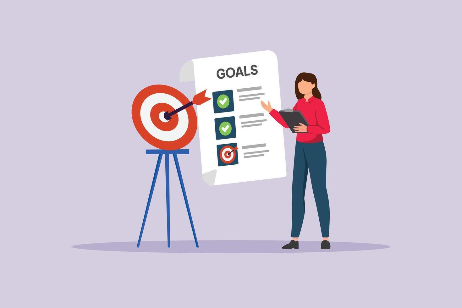 Personal milestones. Personal Goals Concept. Colored flat illustration isolated vector