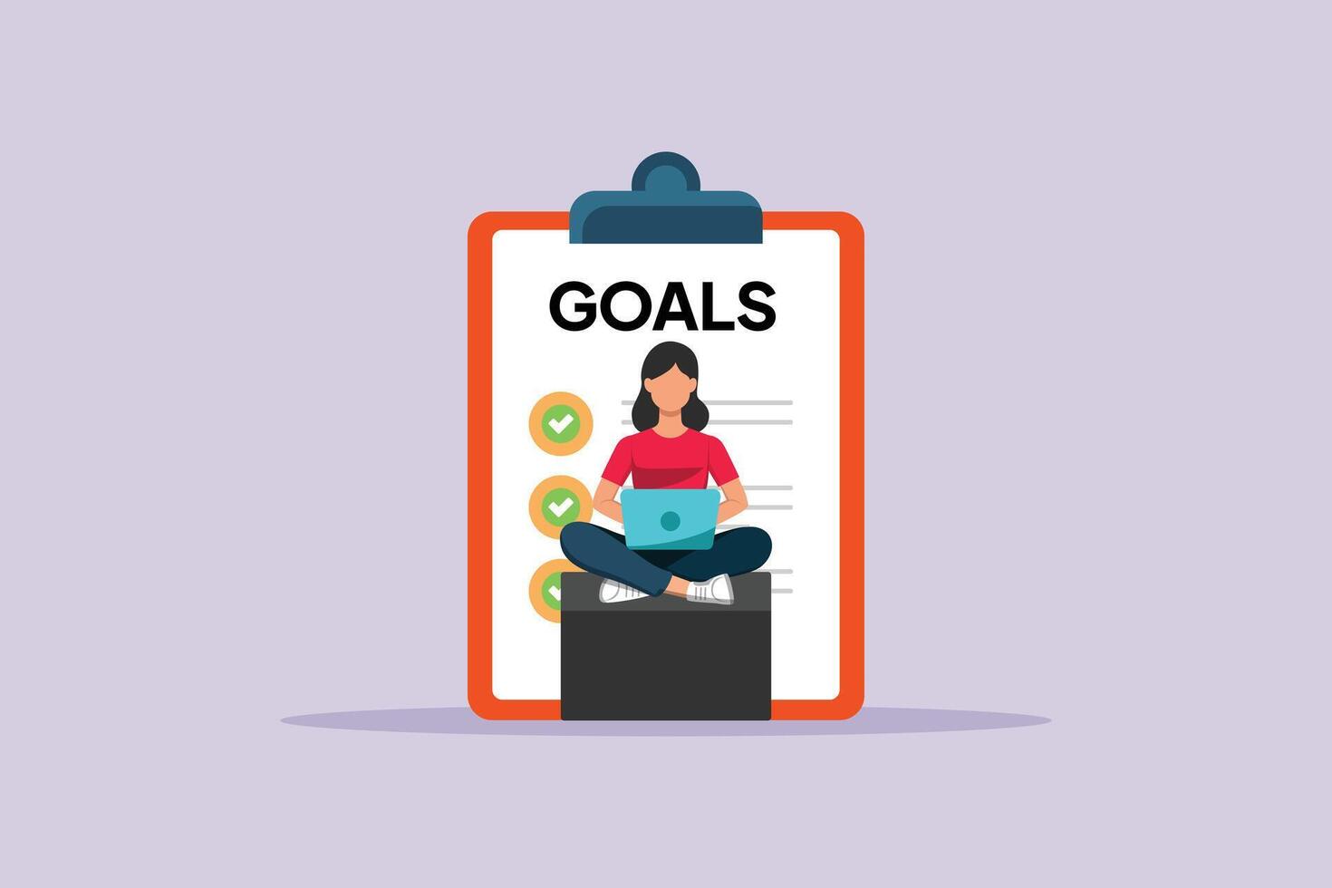 Individual objectives. Personal Goals Concept. Colored flat illustration isolated vector